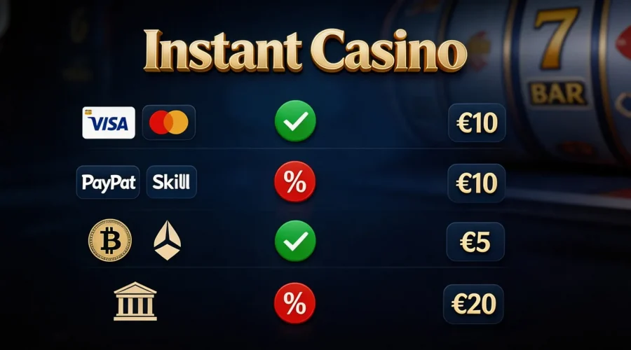 Formas de pagamento no Instant casino: depósitos, taxas e restrições - 1